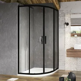 Душевой уголок Ravak Blix BLSCP4-80 X3BM40300Z1 80x80 см профиль чёрный стекло Transparent