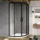 Душевой уголок Ravak Blix BLSCP4-80 X3BM40300Z1 80x80 см профиль чёрный стекло Transparent
