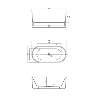 Ванна акриловая Vincea VBT-426-1700 170 x 80 см щелевой перелив белая
