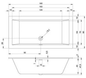 Акриловая ванна Riho Rethink Cubic B107001005 180х90см белый