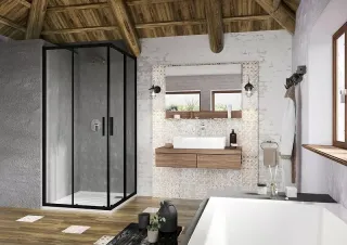 Душевой уголок Ravak Blix BLSRV2-90 X9BM40300Z1 90x90 см профиль чёрный стекло Transparent