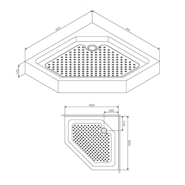 Поддон для душа Damixa Skyline DX35WT-405-090MT