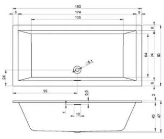 Акриловая ванна Riho Rethink Cubic B109001005 190х90см белый Акриловая ванна Riho Rethink Cubic B109001005 190х90см белый