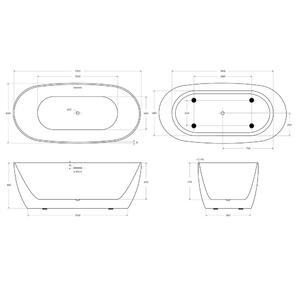 Акриловая ванна BelBagno 170x80 BB415-1700-800 без гидромассажа