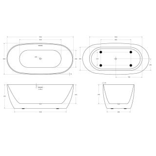 Акриловая ванна BelBagno 170x80 BB415-1700-800 без гидромассажа Акриловая ванна BelBagno 170x80 BB415-1700-800 без гидромассажа