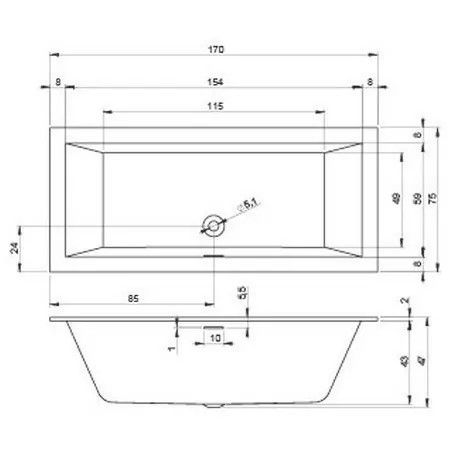 Акриловая ванна Riho Rethink Cubic Velvet Fall B105013105 заполнение через перелив 170х75см белый матовый
