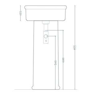 Пьедестал для раковины Artceram BRERA BRC001 17 00 черный