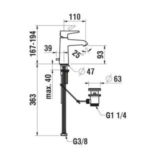 Смеситель для раковины Laufen Val HF901701100000 хром