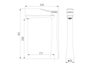 Смеситель для раковины Grossman Advans 520.K35.09.210 чёрный матовый