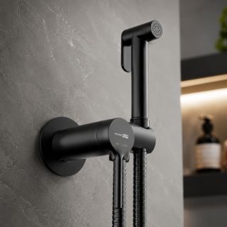 Гигиенический душ со смесителем WasserKRAFT Rhein 9938MB чёрный матовый