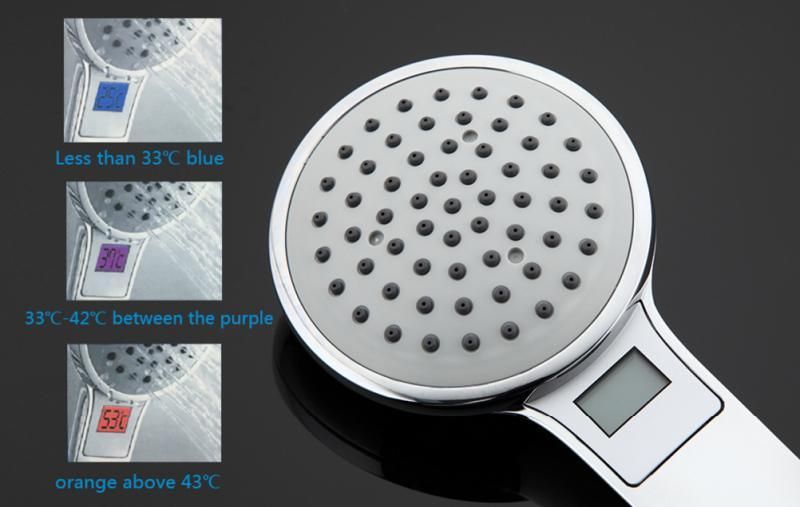 Душевая лейка Gappo G22 с цветовым индикатором температуры воды хром