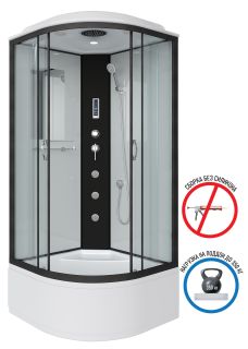 Душевая кабина Niagara NG-6708-14F с гидромассажем 90x90см чёрный/прозрачное