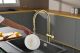 Смеситель для кухни AQUAme Cucina AQM9901BG с выдвижным изливом золото брашированное