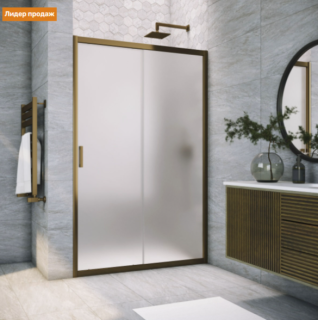 Душевая дверь в нишу Vegas Glass ZP Tur Novo h1900 130 05 10 профиль бронза, стекло сатин Душевая дверь в нишу Vegas Glass ZP Tur Novo h1900 130 05 10 профиль бронза, стекло сатин