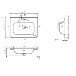 Раковина AQUAme Rondy RON6146 60 см белый