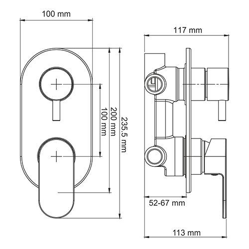Wasserkraft Dinkel 5871 Смеситель для ванны и душа