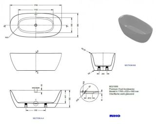 Акриловая ванна Riho Alpha B092001005 170x80см белый Акриловая ванна Riho Alpha B092001005 170x80см белый