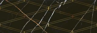 Керамическая плитка Eletto Ceramica 588112001 Black&Gold Rombi 24.2x70
