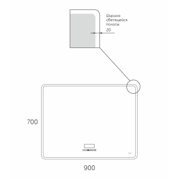 Зеркало Reflexion Party RF4818MN с LED подсветкой сенсором музыкальным блоком 90х70