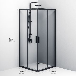 Душевой уголок Am.Pm Gem S 90x90см чёрный матовый W93G-403-090BT Душевой уголок Am.Pm Gem S 90x90см чёрный матовый W93G-403-090BT
