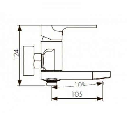 Смеситель для ванны KAISER Linear 59022 Смеситель для ванны KAISER Linear 59022
