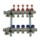 Коллекторная группа, ELSEN, 1, 5 контуров, размер отвода-3/4, PN, бар-4, T°C -от 0 до +70, EMi03.05, с вентилями и расходомерами, нержавеющая сталь