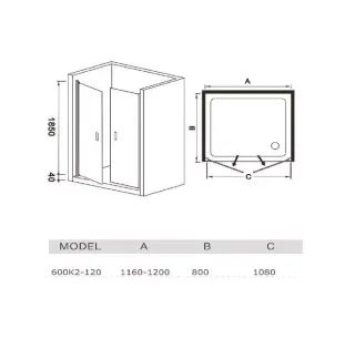 Душевая дверь Weltwasser СЕРИЯ WW600 Арт. 600K2-100