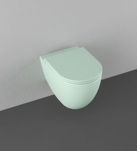 Подвесной унитаз Isvea Infinity 10NF02001SV-2T безободковый крышка микролифт мятно-зелёный матовый