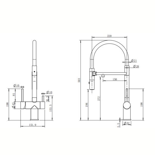 Смеситель для кухни Reflexion Lago RX9901GD брашированное золото