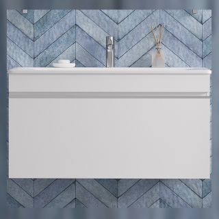 Тумба под раковину подвесная Velvex Pulsus tp.PUL.PUL.100.1Y белый глянец, 100 см Тумба под раковину подвесная Velvex Pulsus tp.PUL.PUL.100.1Y белый глянец, 100 см