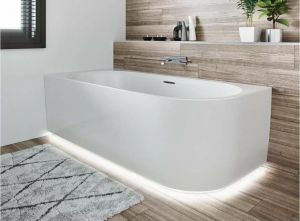 Акриловая ванна с подсветкой Riho Desire Corner LED B087002005 R 184х84см светодиоды под ванной белый