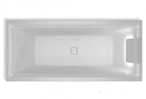 Акриловая ванна с подсветкой Riho Still Square LED Fall B099033005 180х80см светодиоды и подголовник справа заполнение через перелив белый