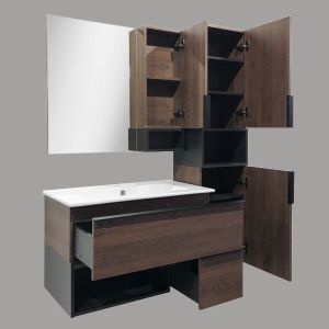 Comforty Шкаф-колонна  "Франкфурт-40" дуб шоколадно-коричневый