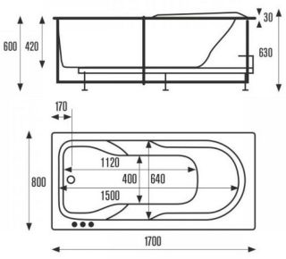 Акриловая ванна VagnerPlast Corvet VPBA178COR2X-04 170x70см белый Акриловая ванна VagnerPlast Corvet VPBA178COR2X-04 170x70см белый