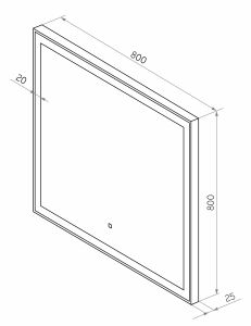 Зеркало с подсветкой Continent Frame Black ЗЛП1175 с сенсорным выключателем 80см чёрный