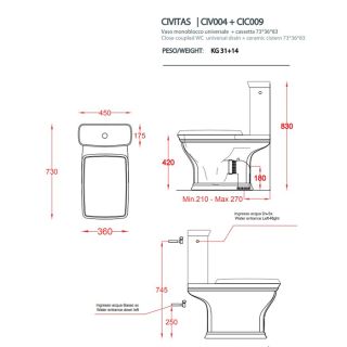 Унитаз  Artceram Civitas CIV004 01 00 белый Унитаз  Artceram Civitas CIV004 01 00 белый