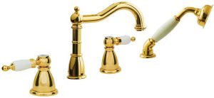 Смеситель на борт ванны Boheme Oro золото 395