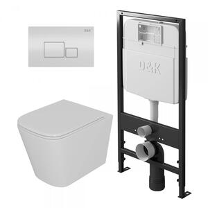 Комплект D&K DS1511602 инсталляция DI8055119 унитаз DT1516016 клавиша смыва DB1519016