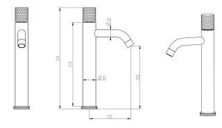 Смеситель для раковины Boheme Stick 122-BB чёрный матовый Смеситель для раковины Boheme Stick 122-BB чёрный матовый