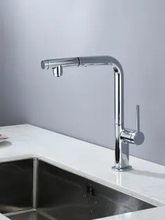 Смеситель для кухни AQUAme Cucina AQM9903CR с выдвижным изливом хром