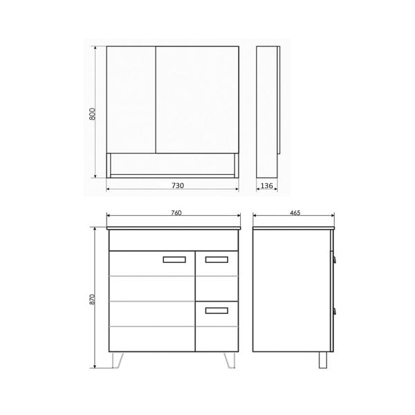 Тумба Comforty Клеон 75Н белый/дуб дымчатый 00-00004758