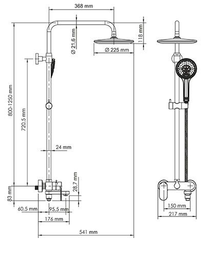 WasserKRAFT A18501 Душевой комплект со смесителем WasserKRAFT A18501 Душевой комплект со смесителем