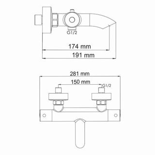 Термостатический смеситель для ванны WasserKRAFT Berkel 4811 T хром