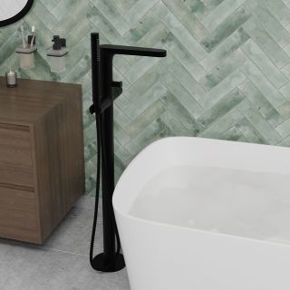Напольный смеситель для ванны WasserKRAFT Fulda 5221 чёрный матовый
