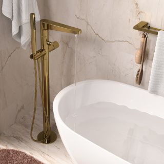 Напольный смеситель для ванны WasserKRAFT Sauer 7121 золото