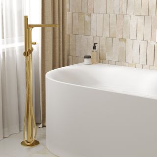 Напольный смеситель для ванны WasserKRAFT Schunter 8221 золото матовое
