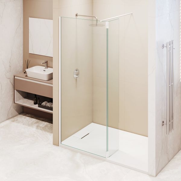 Душевая перегородка RGW WA-050W WA-002W + Z-070W 351005003-15 100 см профиль белый стекло прозрачное