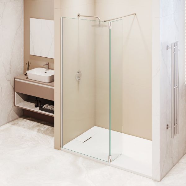 Душевая перегородка RGW WA-051 WA-010 + Z-071 351005183-11 80 см профиль хром стекло прозрачное