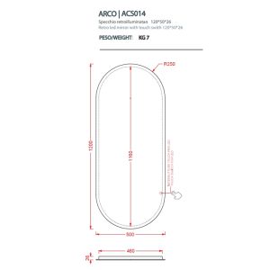 Зеркало Artceram Arco ACS014 с подсветкой