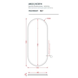 Зеркало Artceram Arco ACS014 с подсветкой Зеркало Artceram Arco ACS014 с подсветкой